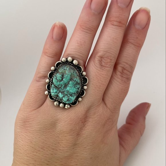 Rough Turquoise and Sterling Silver Ring - Picture 12 of 13